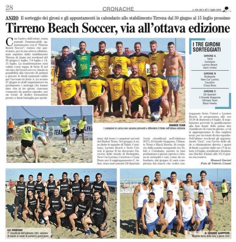 Tirreno beach soccer via all'ottava edizione